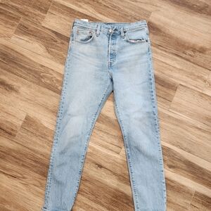 Levi's 501 Women's Light Blue Ankle Jeans